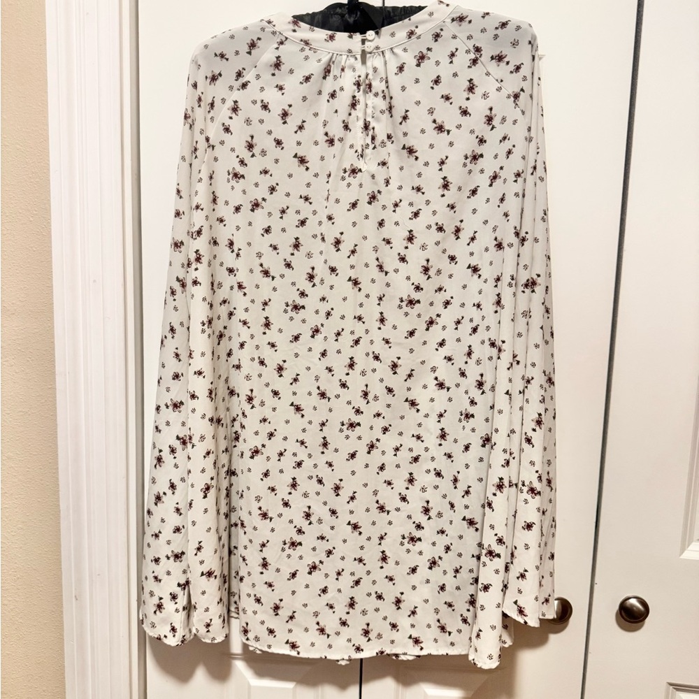 Boho Floral Blouse 2X Flowy Peasant Top Lightweight Cottagecore - Picture 6 of 7